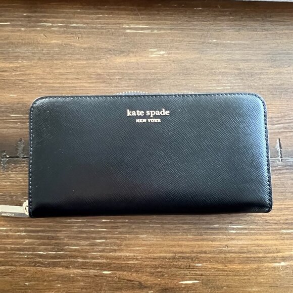Kate Spade Black Saffiano Leather Zip Wallet - Picture 1 of 3